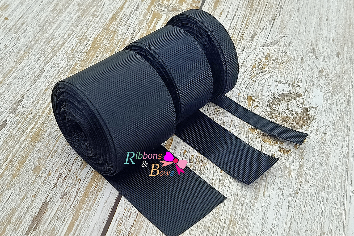 ริบบิ้นผ้าลูกฟูก สีดำ (030 black) #PC3