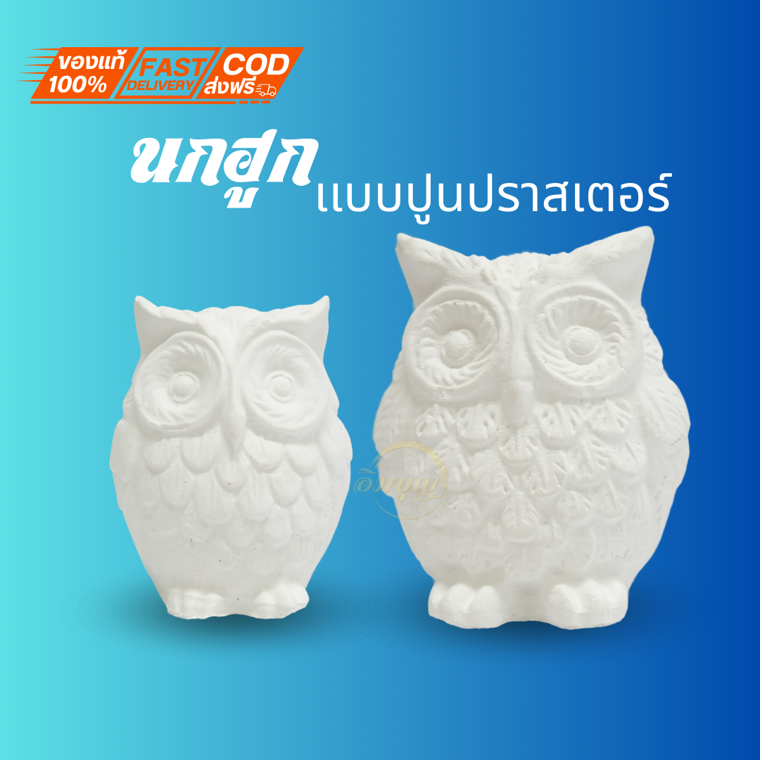 นกฮูกพระเเม่ลักษมี นกฮูกปูนปราสเตอร์ ราคาส่งเริ่มต้น 14 บาท ราคาถูกมาก