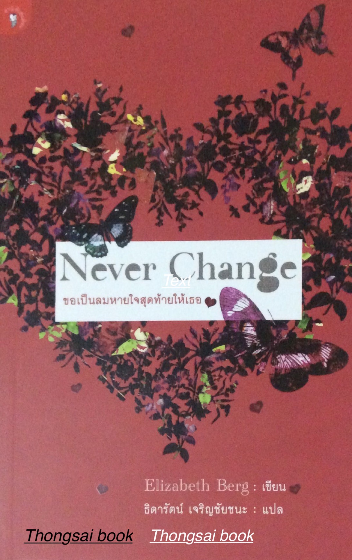 ขอเป็นลมหายใจสุดท้ายให้เธอ Never Change Elizabeth Berg เขียน ธิดารัตน์ เจริญชัยชนะ แปล