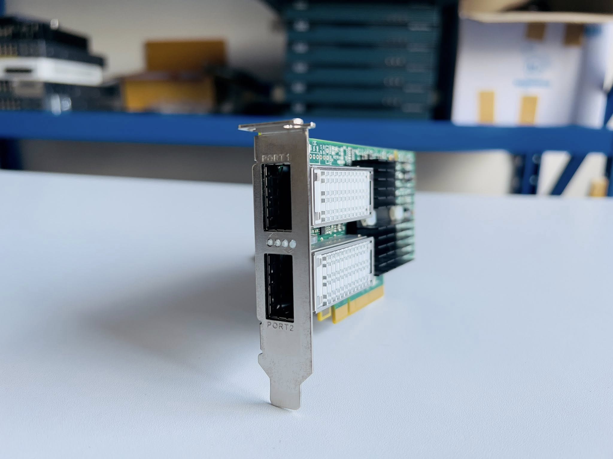 การ์ด Fiber 40GB Dual Port PCIe Adapter M3 Sun ORACLE 7046442 ประกัน 3 เดือน แบบขาสั้นมือสองพร้อมใช้งาน