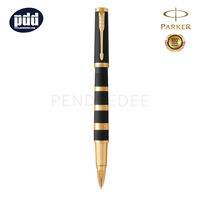 PARKER 5TH Ingenuity Large Metal & Rubber Black GT 5th Technology Mode Pen ปากกาป๊ากเกอร์ ฟิฟท์ อินจินิวอิตี้ ลาร์จ รับเบอร์ สีดำ เมทัล คลิปทอง