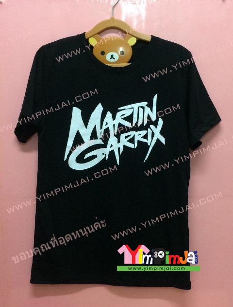เสื้อยืด สีดำ แขนสั้น สกรีนตามสั่ง MARTIN GARRIX
