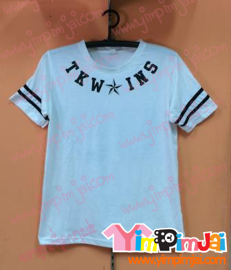 เสื้อยืด แขนสั้น สีขาว ตามสั่ง TKW INS