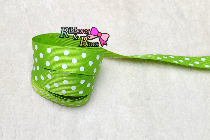 ริบบิ้นผ้าพิมพ์ลายจุด กว้าง 25 mm #PD164