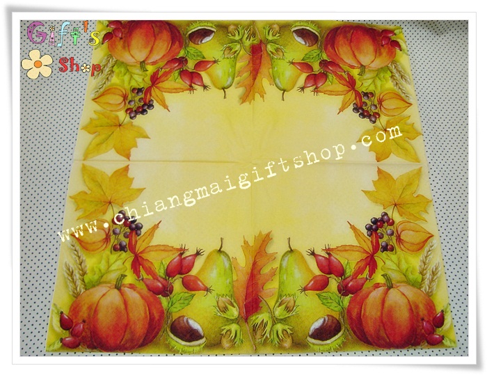 กระดาษแนปกิ้นยุโรป, ลายฟักทอง, ลายใบเมเปิ้ล, พื้นหลังสีอ่อน, ลายhalloween, ลายฮาโลวีน, ลายเทศกาล,