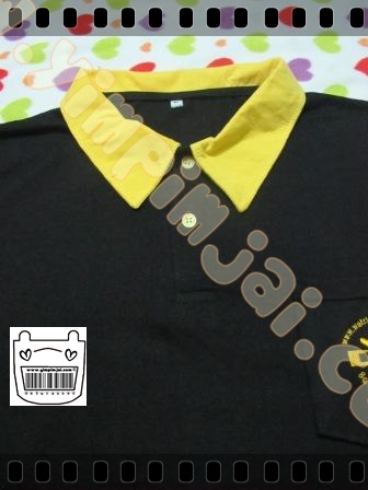 เสื้อโปโลผ้ายืดเรียบแลบแขนและชายพร้อมปัก
