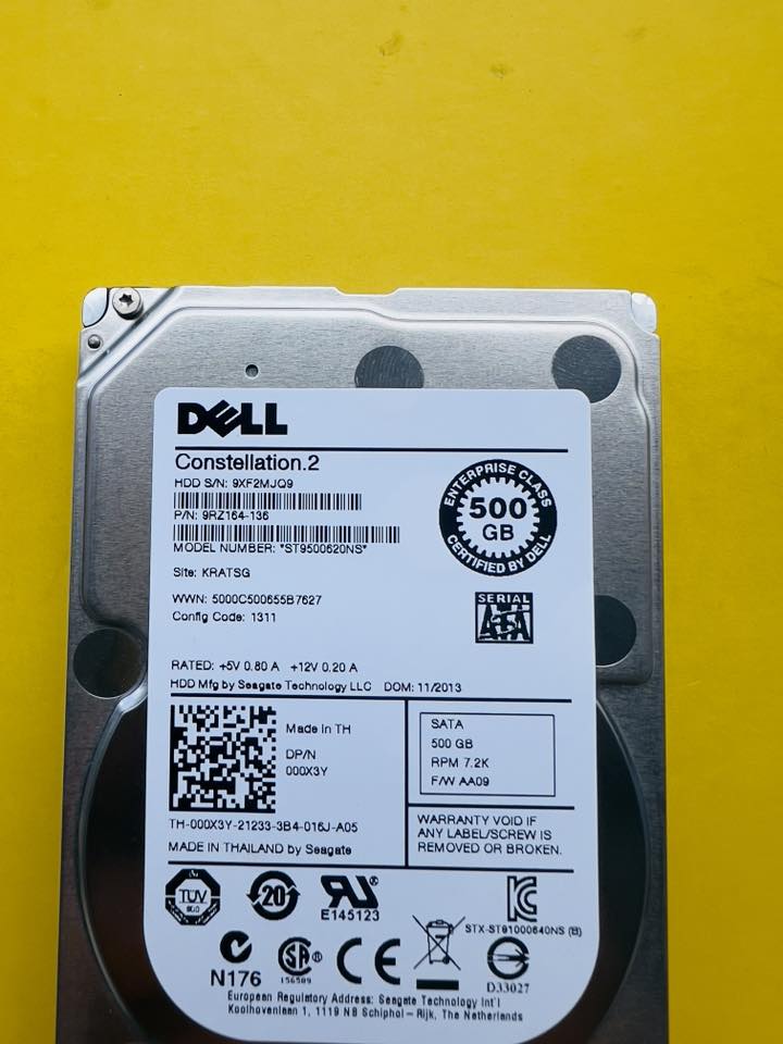 hdd server sata 500gb 2.5" 7200k dell Enterprise class ฮาร์ดดิสซาต้าเซิฟเวอร์มือสองพร้อมใช้งาน