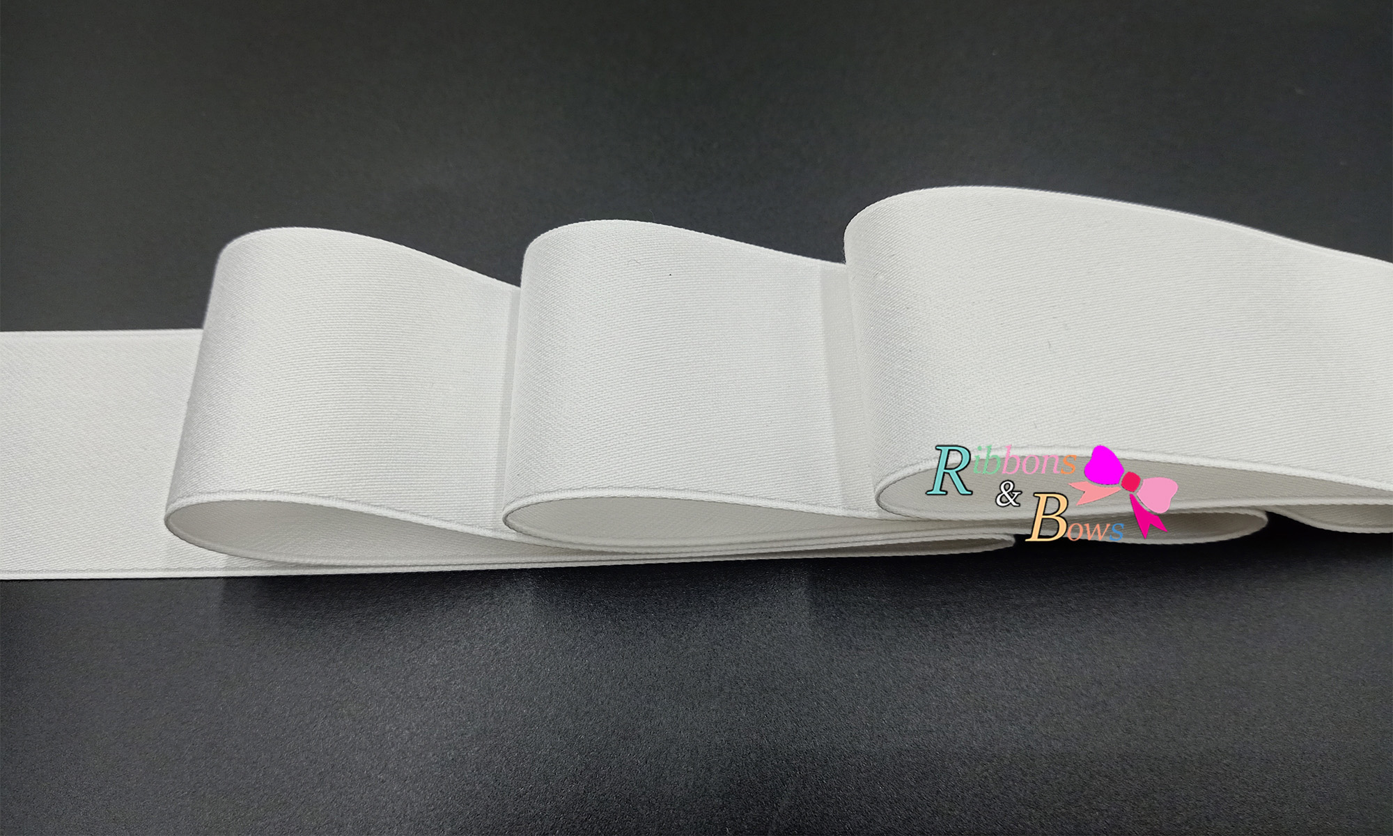 ริบบิ้น poly-cotton เกาหลี สีขาว off-white 10 หลา