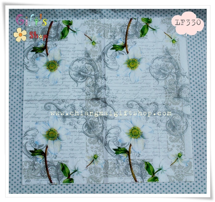 กระดาษแนปกิ้น ลายดอกไม้สีขาว, พื้นหลังสีขาว, พื้นหลังสีอ่อน
