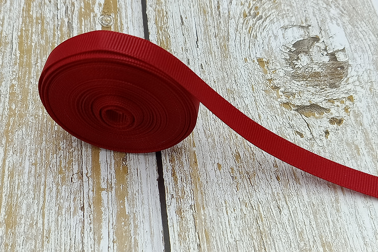 ริบบิ้นผ้าลูกฟูก สีแดง (260 Scarlet) #PC11