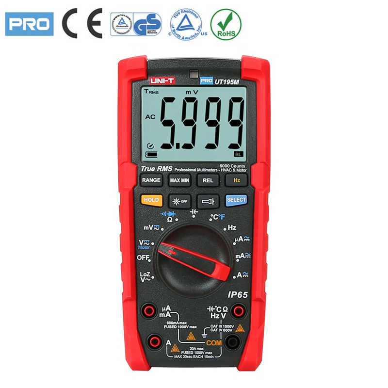 UNI-T UT195M True RMS Digital Multimeter Waterproof Flashlight