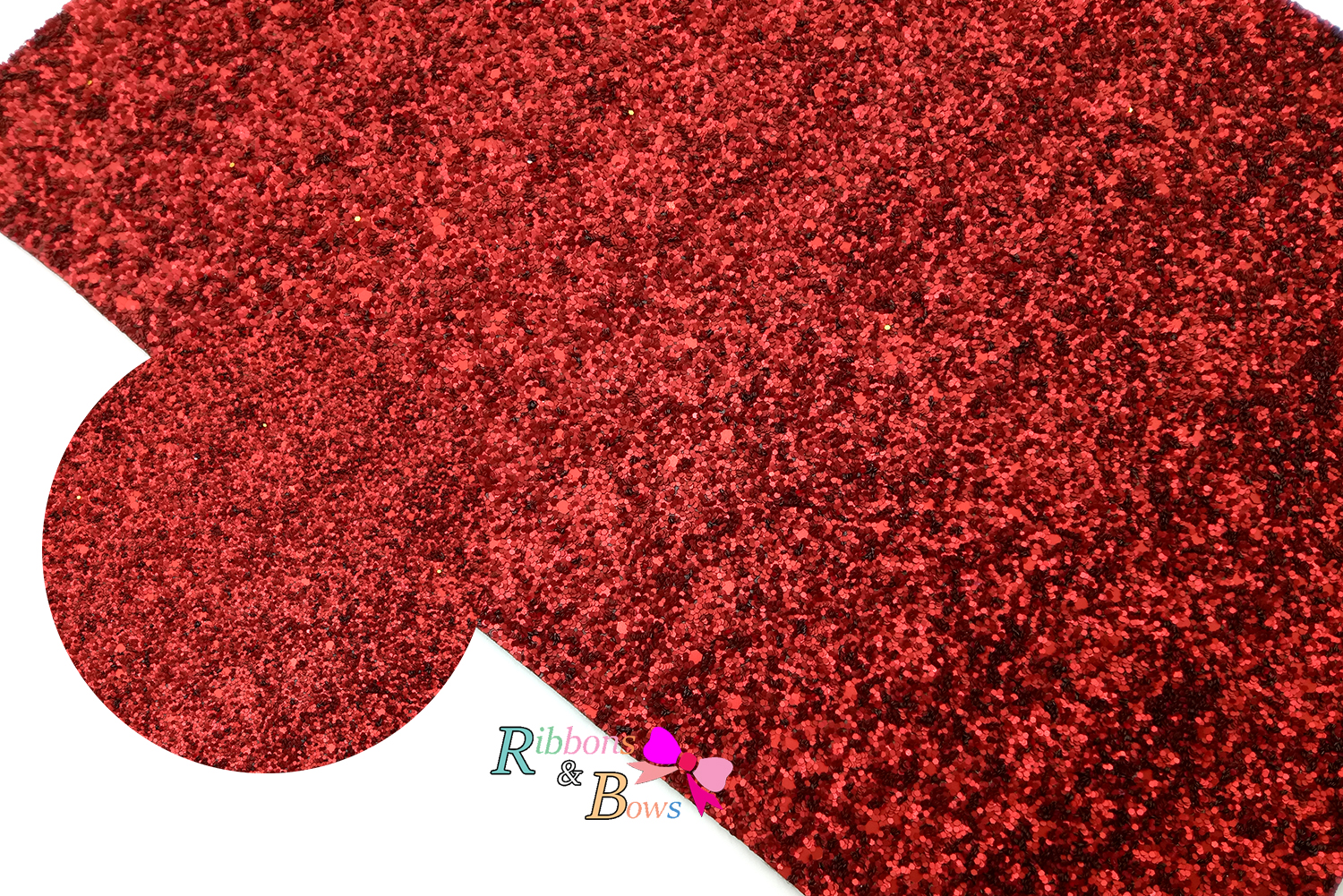 แผ่นกลิตเตอร์ทำโบว์ สีชมพูเเดง ขนาด A4