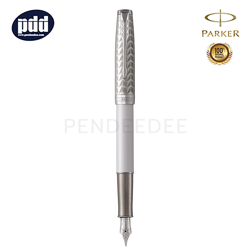 PARKER Sonnet Metal & Pearl CT Fountain Pen ปากกาหมึกซึม ป๊ากเกอร์ ซอนเนต เมทัล&เพิร์ล สีขาว คลิปเงิน
