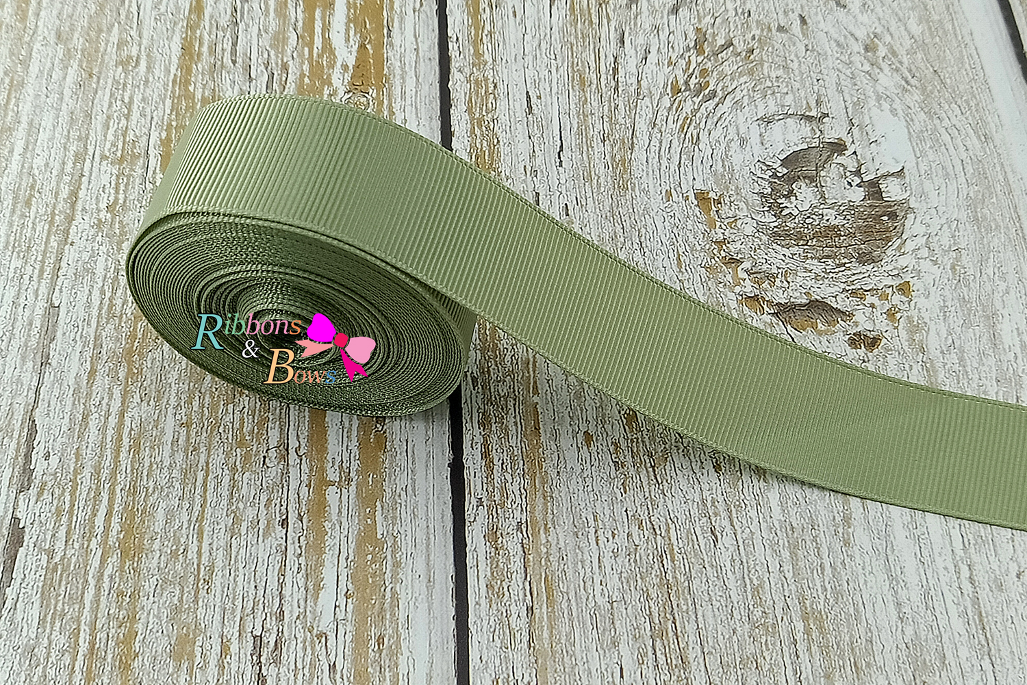 ริบบิ้นผ้าลูกฟูก สีเขียว (567 spring moss) #PC24