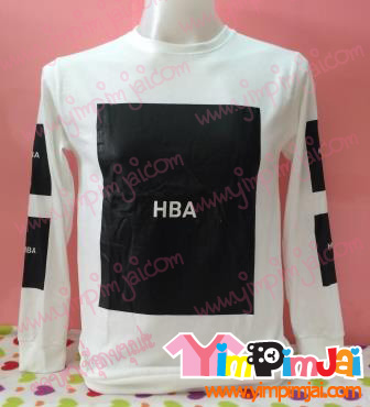 เสื้อยืดแขนยาว HBA สกรีนขนาดใหญ่ด้านหน้าาและที่แขน