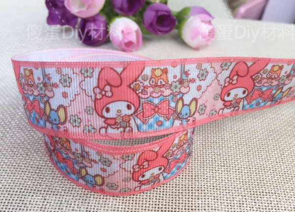 ริบบิ้นผ้าพิมพ์ลาย My Melody กว้าง 25mm #CT5