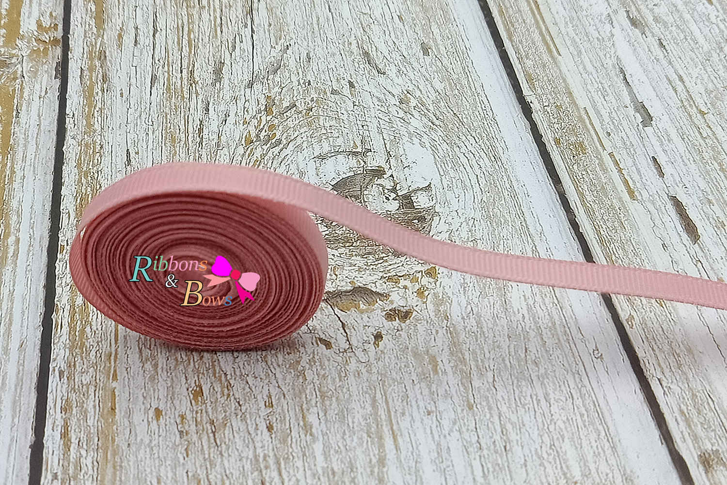 ริบบิ้นผ้าลูกฟูก สีชมพู ( 151 peony ) PC7