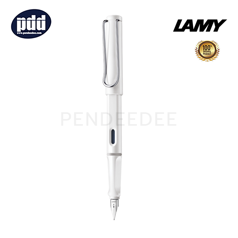 ปากกาสลักชื่อ LAMY ปากกาหมึกซึม ลามี่ ซาฟารี สีขาว หัวเอฟ 0.5 มม. LAMY Safari White Nib F 0.5 mm. Fountain Pen