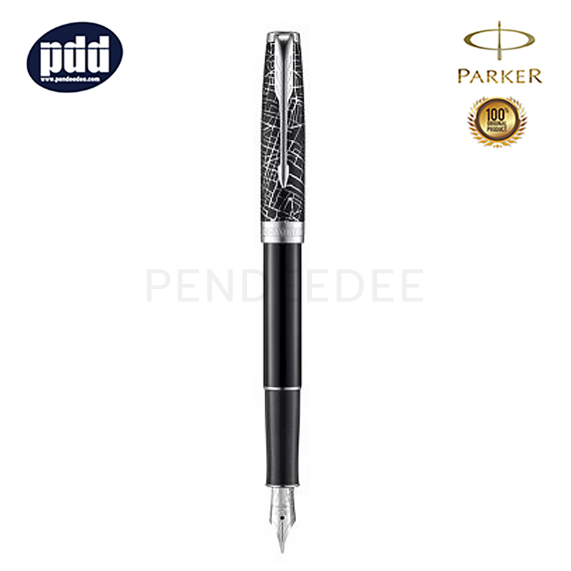 PARKER Sonnet18 Special Edition Lacquer Black CT Fountain Pen ปากกาหมึกซึม ป๊ากเกอร์ ซอนเน็ต 18 สเปเชี่ยล อิดิชั่น สีดำเงา คลิปเงิน