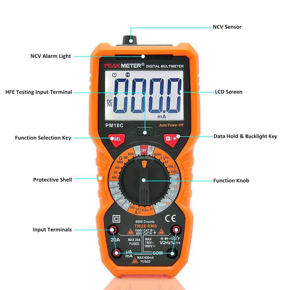 Peakmeter PM18C Digital Multimeter
