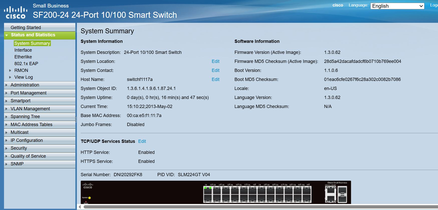 Switch Cisco SF200 24 Port สวิทซิสโก้มือสอง พร้อมใช้งาน