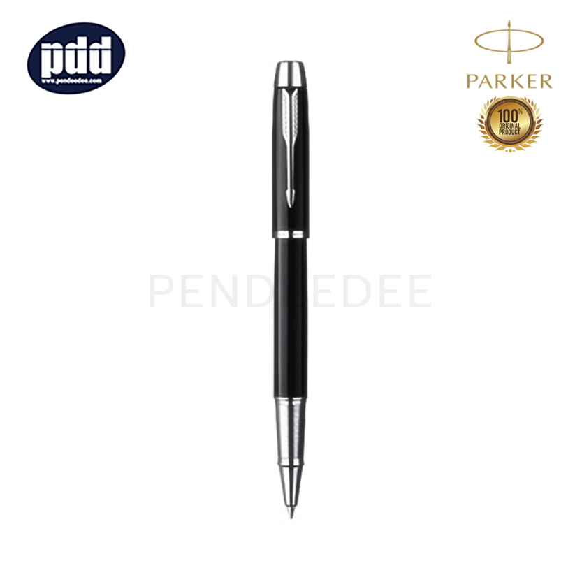 ปากกาสลักชื่อ PARKER ปากกาป๊ากเกอร์ โรลเลอร์บอล คลาสสิค ไอเอ็ม แลคดำ คลิปเงิน – PARKER IM CLASSIC ROLLERBALL PEN LAC BLACK CHROME TRIM