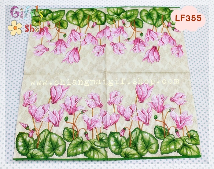 กระดาษแนปกิ้นยโรป, ลายดอกไม้สีชมพู, พื้นหลังลายวินเทจสีน้ำตาลอ่อน, ลายดอกไม้พื้นหลังสีขาวหรือสีอ่อน