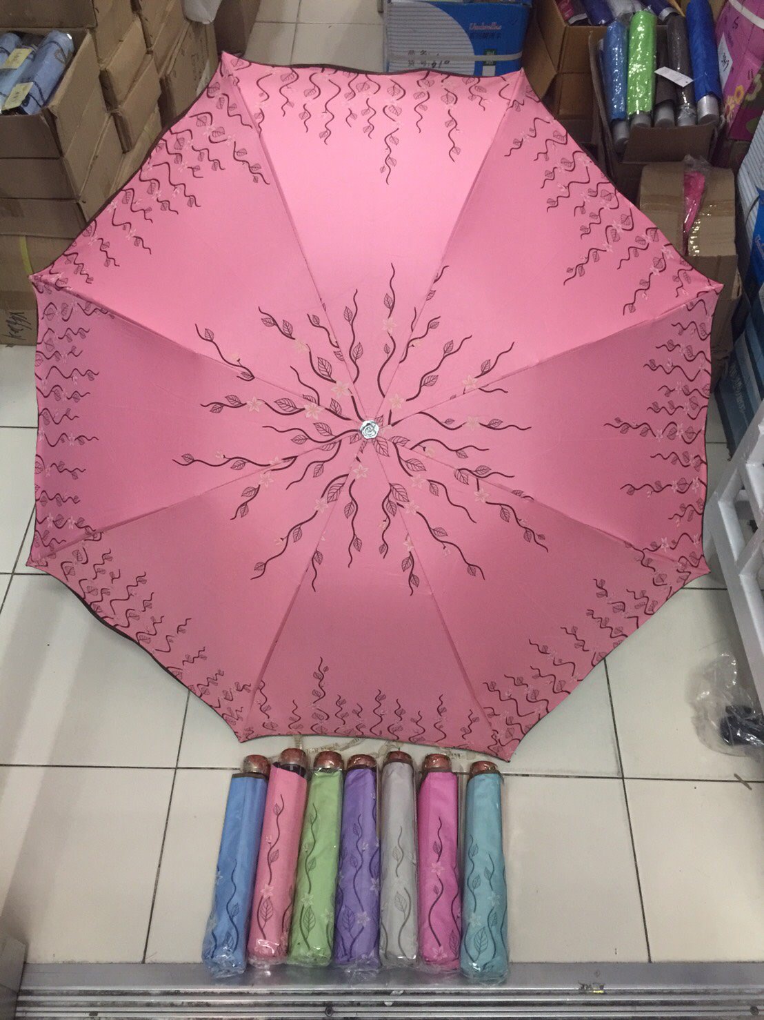 ร่มโค้งแฟชั่นยูวีดำ รหัส 9201