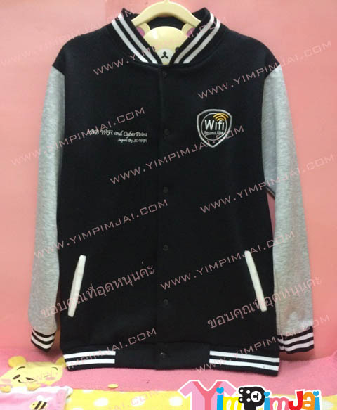 เสื้อกันหนาว เบสบอล สีกรมท่า ลายตามสั่ง เช่น มหาวิทยาลัย Technical