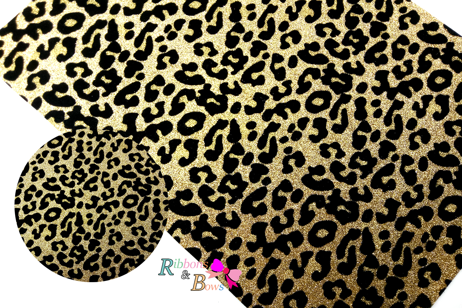 แผ่นกลิตเตอร์ทำโบว์ ลายเสือ ขนาด A4