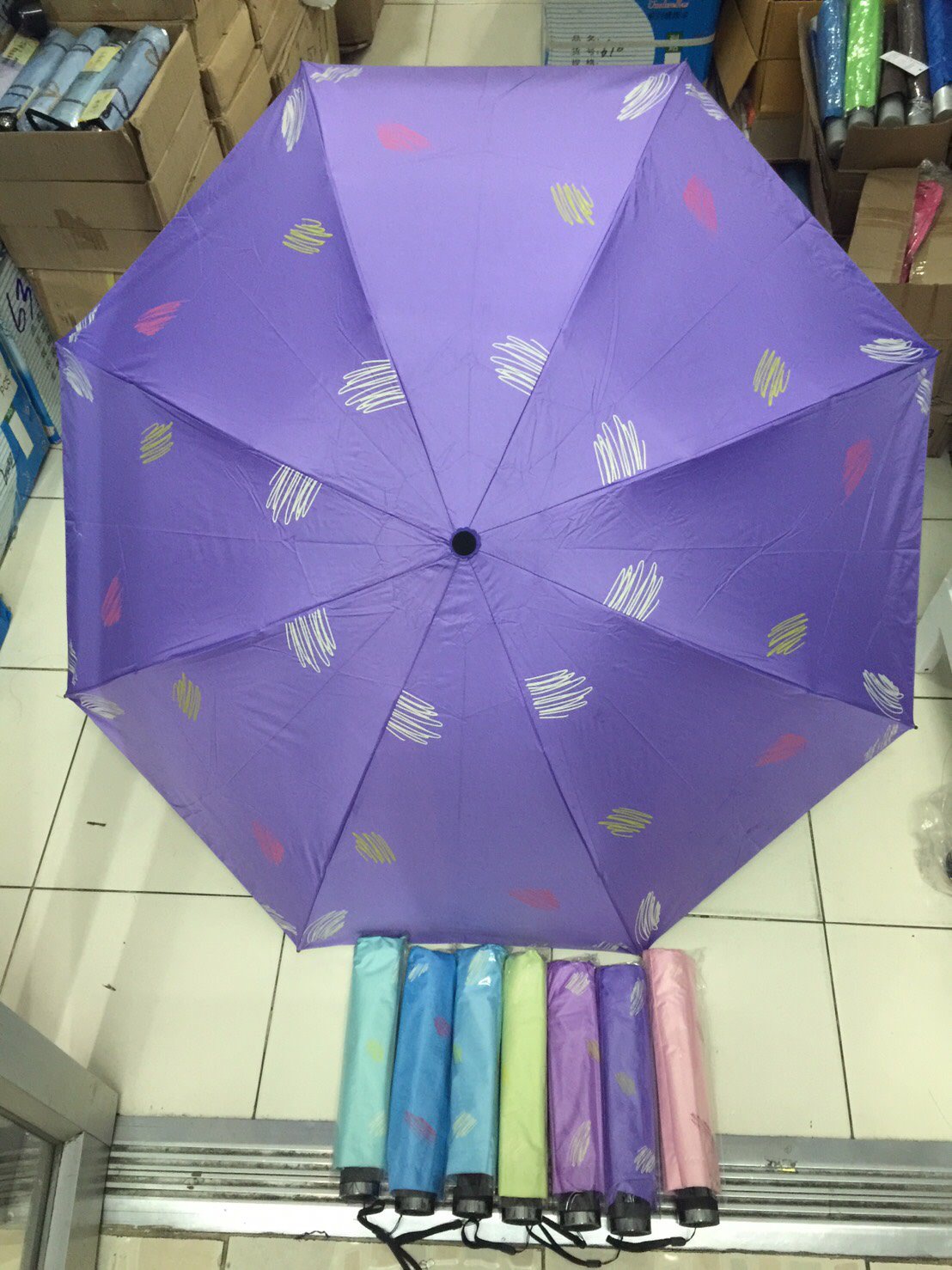 ร่ม4ตอน8ก้าน24นิ้วยูวีสีดำ รหัส 1620