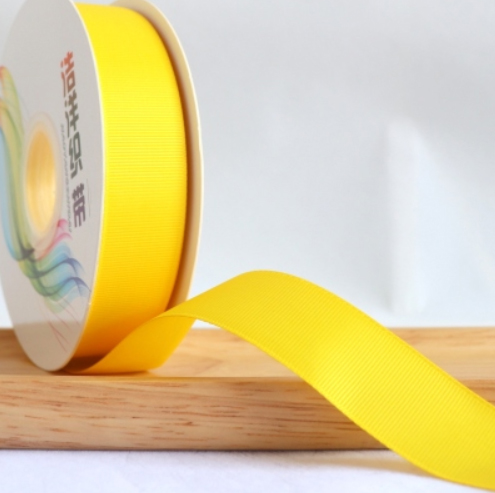 ริบบิ้นผ้าลูกฟูกสีเหลือง (Daffodil) #GX025