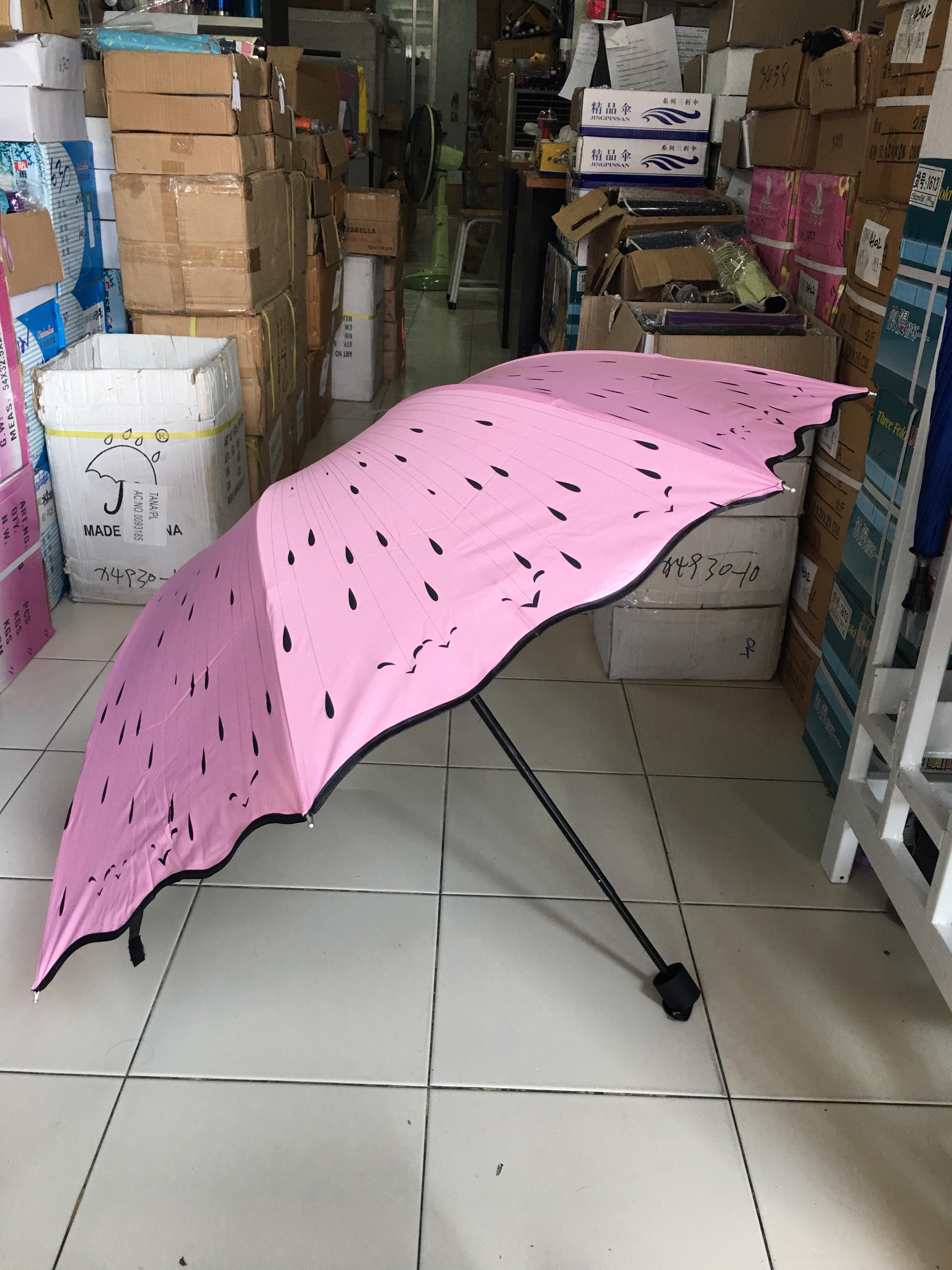 ร่มโค้งแฟชั่น24นิ้วยูวีสีดำ รหัส 1618