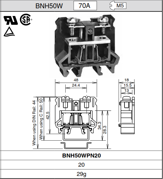Terminal Block BNH50W__70A.