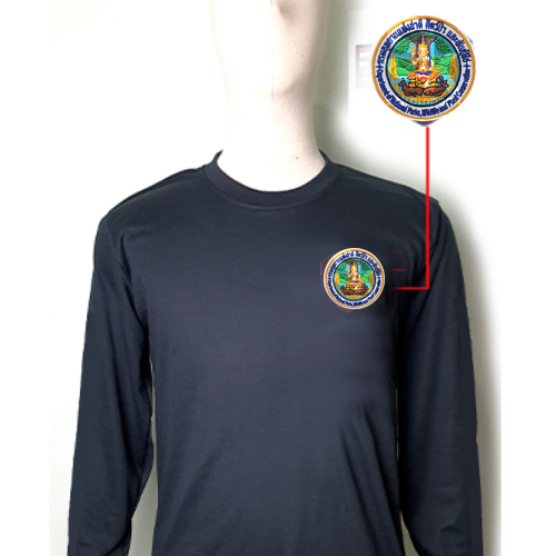 เสื้อยืดดำแขนยาว ตรากรมอุทยาน ฟองน้ำไหล่ศอก (สินค้าพรีออเดอร์)