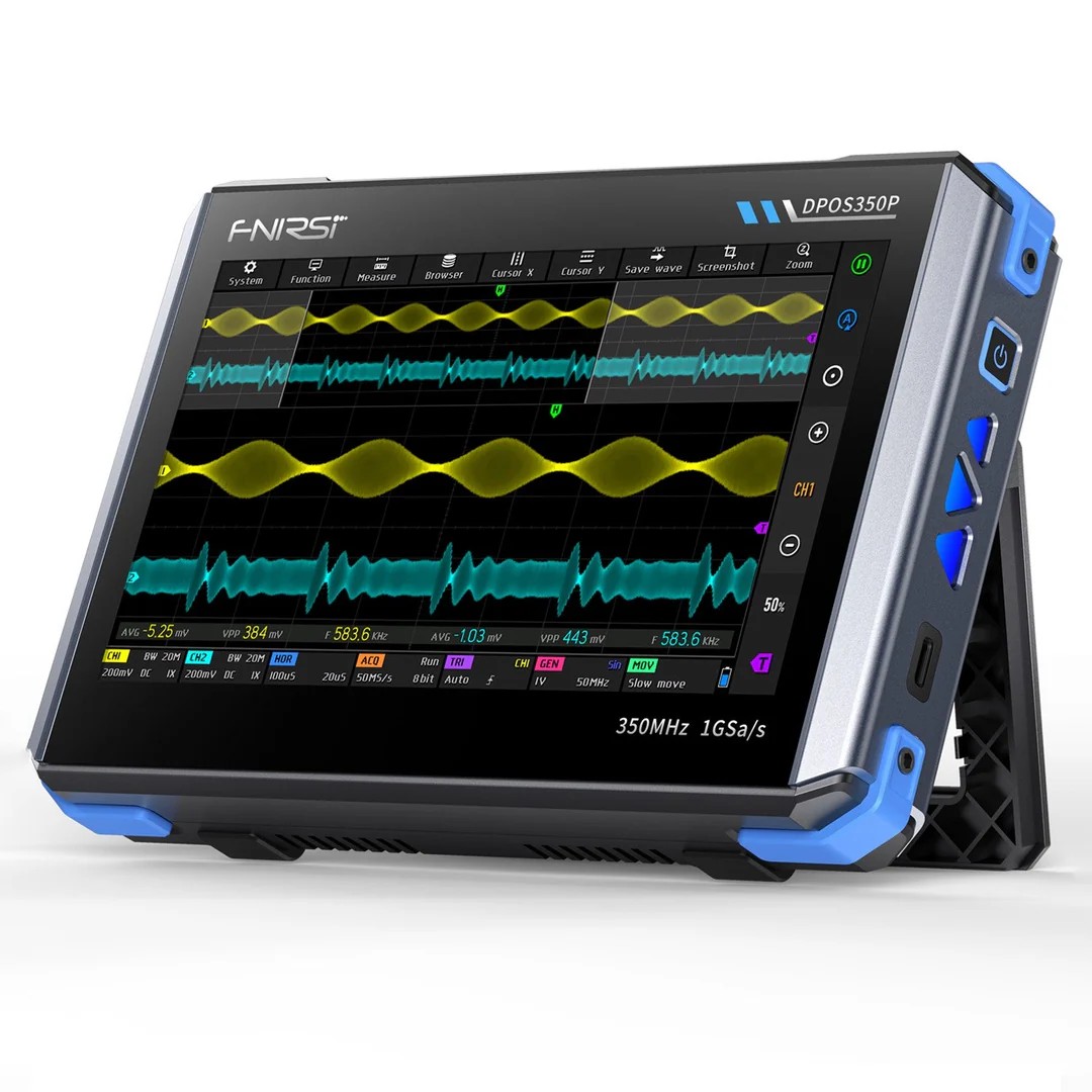 FNIRSI DPOS350P 4-IN-1 350MHz 1GSPS Tablet Oscilloscope Signal Generator Spectrum Analyzer Frequency Response Analyzer