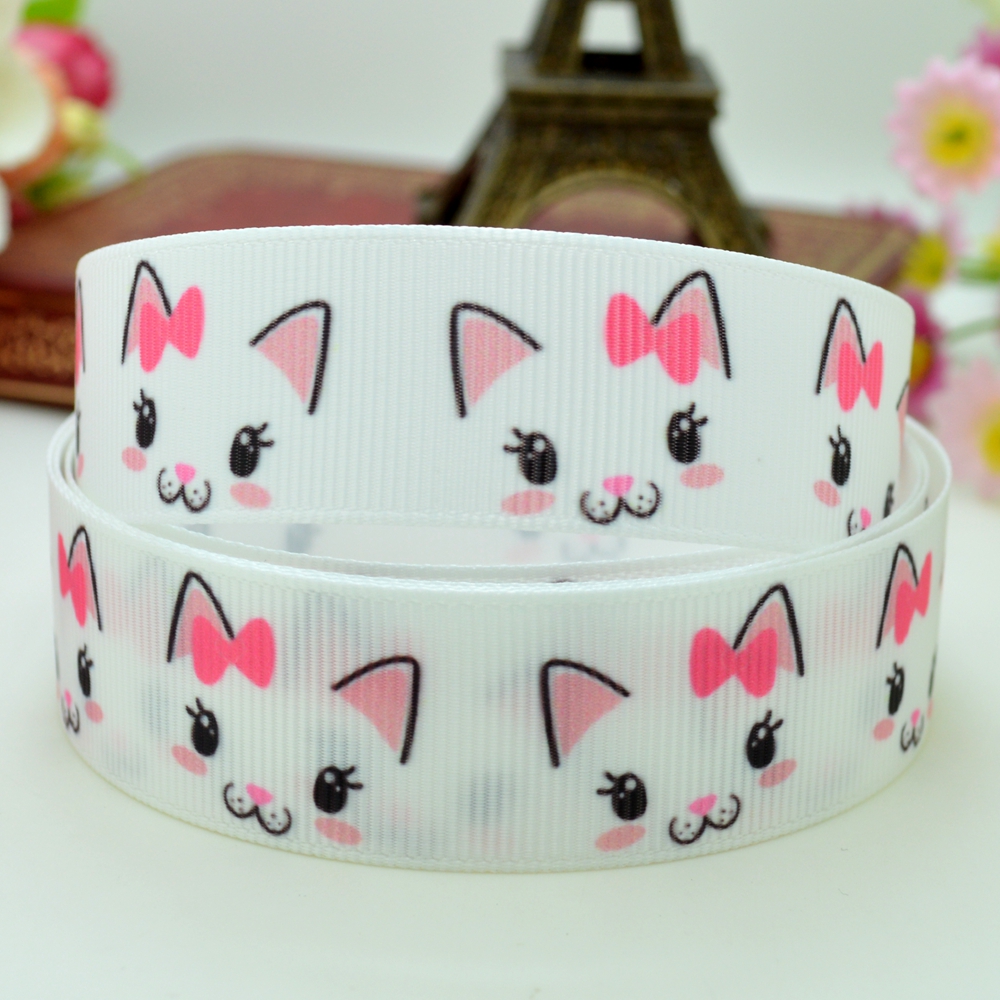 ริบบิ้นผ้าพิมพ์ลายคิตตี้ Hello Kitty กว้าง 22 mm #HK31