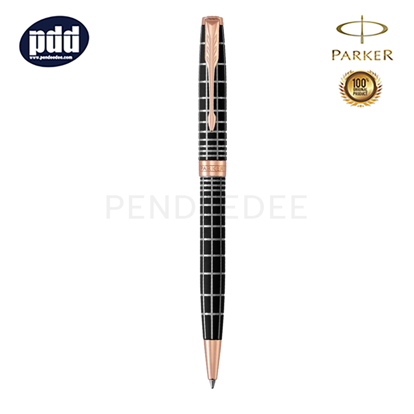 PARKER ปากกาลูกลื่น ป๊ากเกอร์ ซอนเนต เพรสทีจ สีบราวน์ รับเบอร์ คลิปพิ้งโกลด์ PARKER Sonnet Prestige Brown Rubber Lacquer PGT Ballpoint Pen