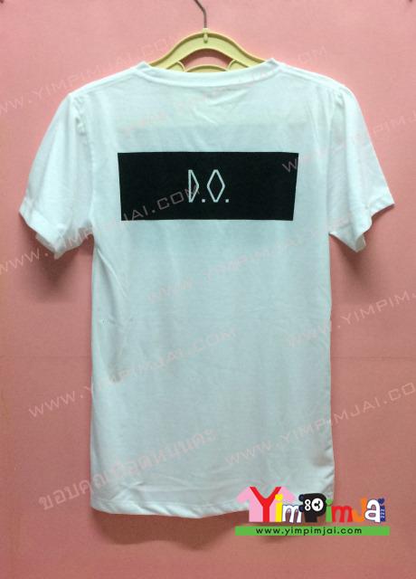 เสื้อยืด สีดำ สีขาว แขนสั้น สกรีนตามสั่ง ชื่อวง EXO ชื่อนักร้อง หลากหลายเลยนะเธอว์