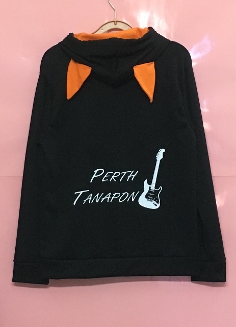 เสื้อฮู้ดดำ หูแมวส้ม เสื้อห้องดนตรี