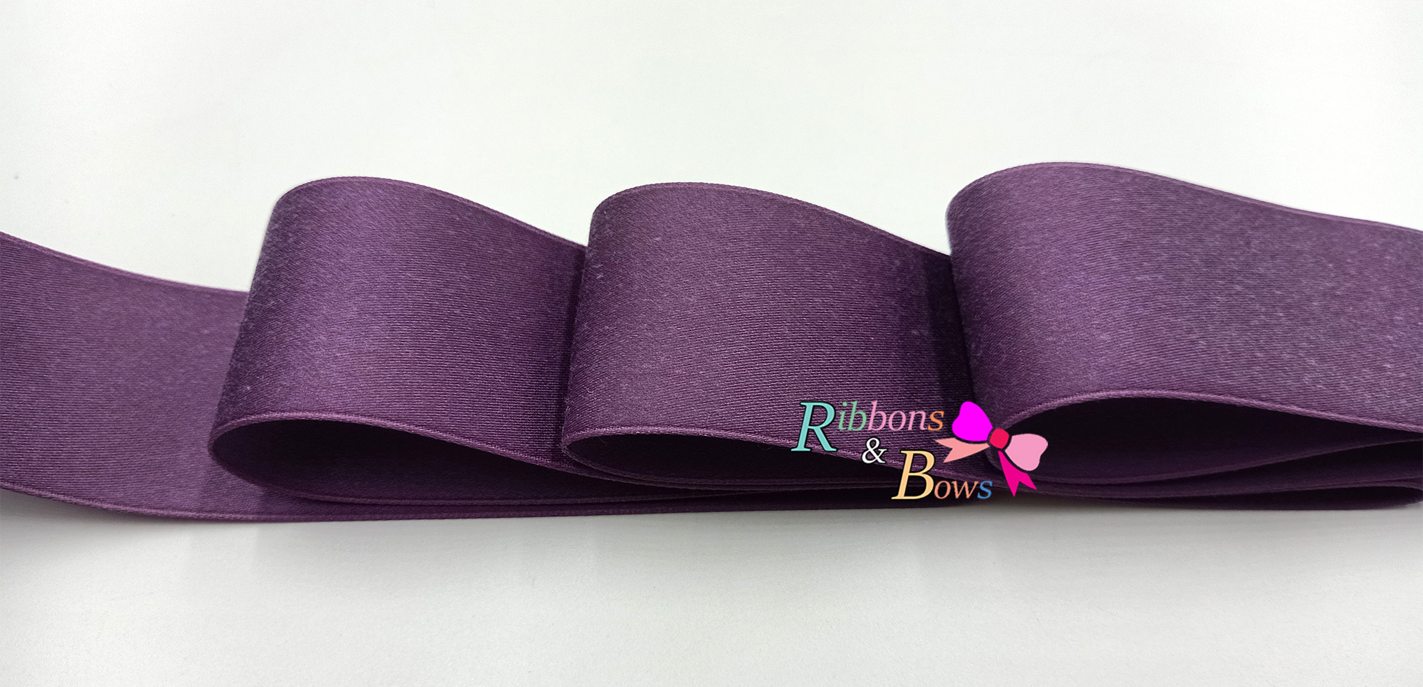 ริบบิ้น poly-cotton เกาหลี สี Amethyst 10 หลา