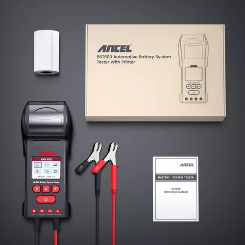 ANCEL BST600 Battery Tester with Printer 12V/24V 100-2000 CCA