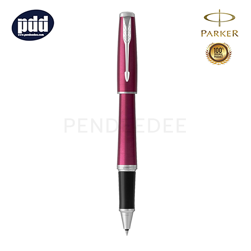 PARKER Urban Vibrant Magenta CT Rollerball Pen ปากกาโรลเลอร์บอล ป๊ากเกอร์ เออร์เบิน สีชมพู มาเจนต้า คลิปเงิน