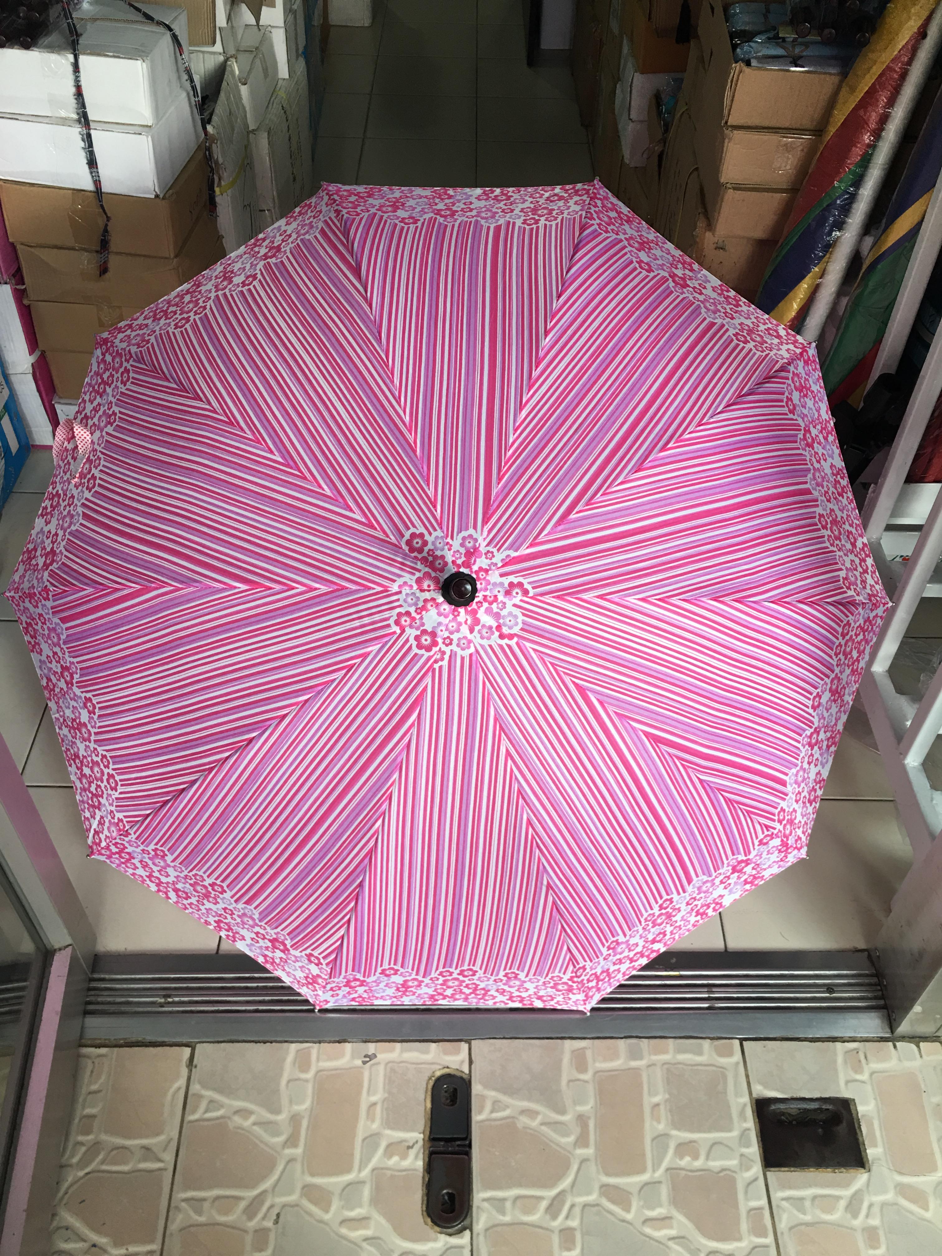 ร่มตอนเดียว22 8ก้านรหัสลายดอกไม้