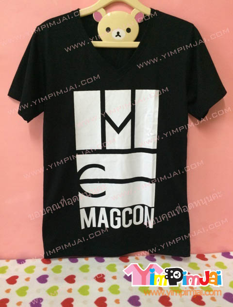 เสื้อยืด สีดำ แขนสั้น สกรีนตามสั่ง MAGCON