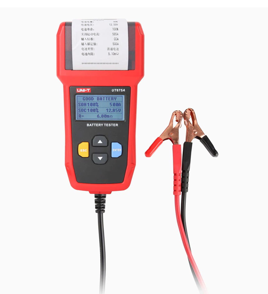 UNI-T UT675A เครื่องทดสอบแบตเตอรี่ 12V/24V