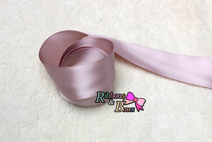 146#Cameo ริบบิ้นผ้าซาติน 2 หน้า สีน้ำตาลอมชมพู #WA30