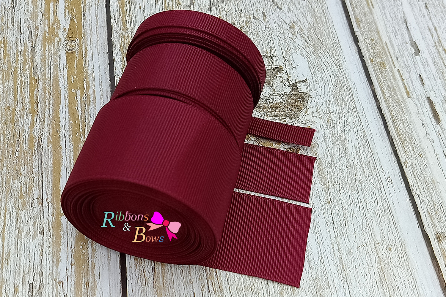 ริบบิ้นผ้าลูกฟูก สีแดง (275 Wine) #PC12