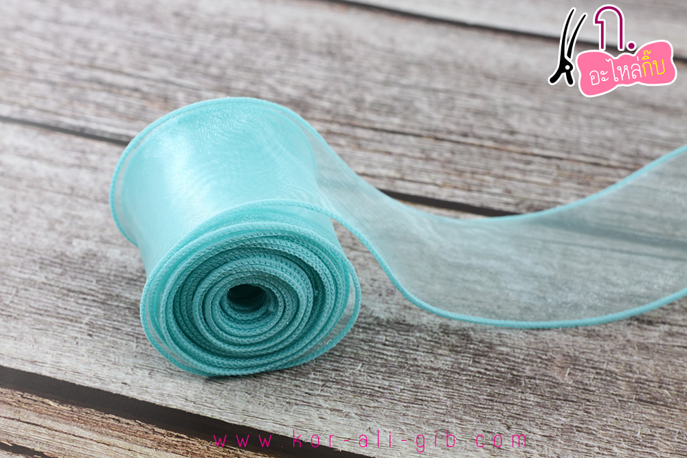 ริบบิ้นผ้าเย็บขอบ ผ้า ไหมแก้ว ขนาด 10ซม. (ขายเป็นหลา)