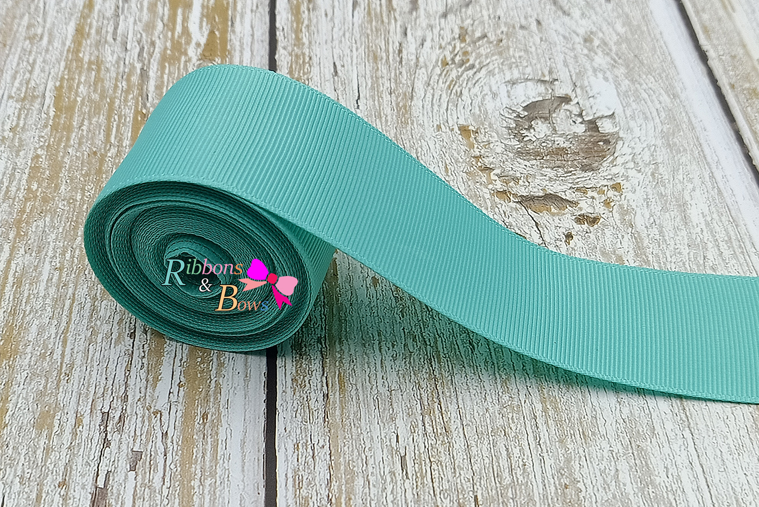 ริบบิ้นผ้าลูกฟูก สีเขียว ( 323 tropic ) #PC13